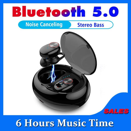 Bluetooth Earphone With V5.0+EDR Stereo Sound V5 Wireless Earphone Built-in Microphone Hands-free Calling Bluetooth TWS Earbuds