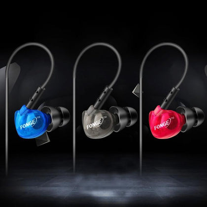 Fonge S500 Stereo Earphones HIFI Sport Running in ear earphone Super Bass Headset Waterproof IPX5 Earbuds transparent With Mic