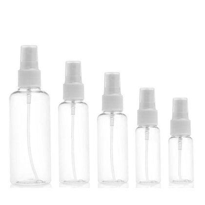 5pcs Portable small Transparent Plastic Empty Spray Bottle Refillable Bottles 10ml/30ml/50ml/60ml/100ml