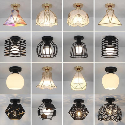Modern Ceiling Lights LED Ceiling Lamp Vintage Plafondlamp Cage Plafonnier Crystal Lamp For Dining Room Kitchen Lampara Techo