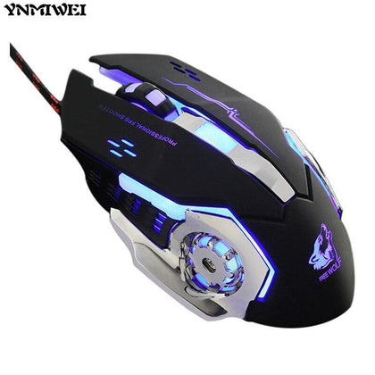 Gaming Mause 6 Button Wired Mouse DIY G Software 4 Color Breathing Lamp Ajustable 4000DPI USB Mice Mechanical Mouse Gamer