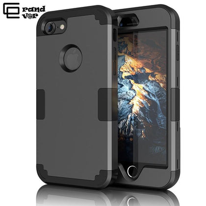 Luxury Hard PC Case For iPhone 7 6 6s 8 Plus XR Xs MAX Case For iPhone X 5 5s SE 360 cases 3 in 1 Anti Shock Armor Rugged Cover
