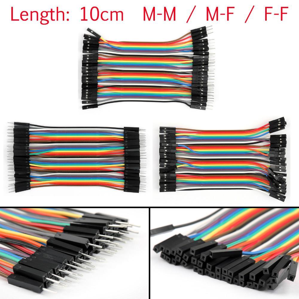 Areyourshop 40Pcs Dupont Wire Jumper Cables 10Cm M-M M-F F-F 1P-1P For Arduino Breadboard 10Cm Wholesale Cables