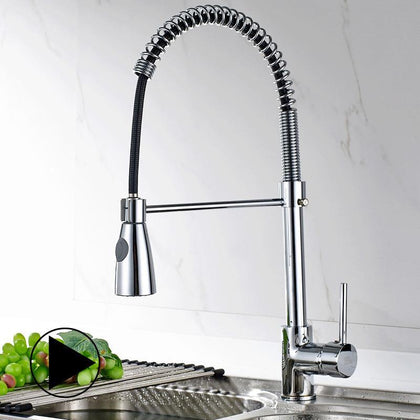 Fapully Kitchen Sink Faucet Pull Out Brushed Nickel Faucet Torneira All Around Rotate Swivel Kitchen Mixer Tap 190-33C