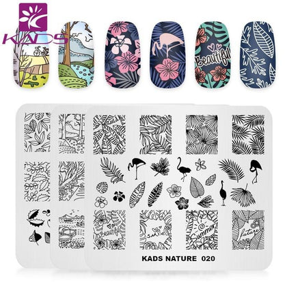 KADS 23 Design Halloween Flower Nail Stamping Plates nail printing stamping template nail art stencils For Manicure print nails