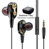 Moojecal Dual Driver Earphones In-Ear Stereo Bass Earphones Sport Running Hifi Earbuds For Xiaomi Fone De Ouvido Auriculares Mp3