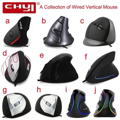 CHYI Wired Mouse Ergonomic Max to 4000 DPI Ajustable A Collection of USB Cable Optical Vertical Mice Wrist Healing For PC Laptop