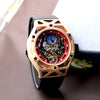 Ouyawei Men Automatic Mechanical Watch Luxury Brand Tourbillon Wristwatch Male Clock Am/Pm Moon Phase Function Relojes Hombre