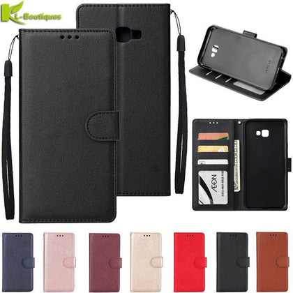 for Samsung Galaxy J4 Plus Leather Case on for Samsung J4 J6 Plus 2018 Cover Classic Style Flip Wallet Phone Cases Women Men