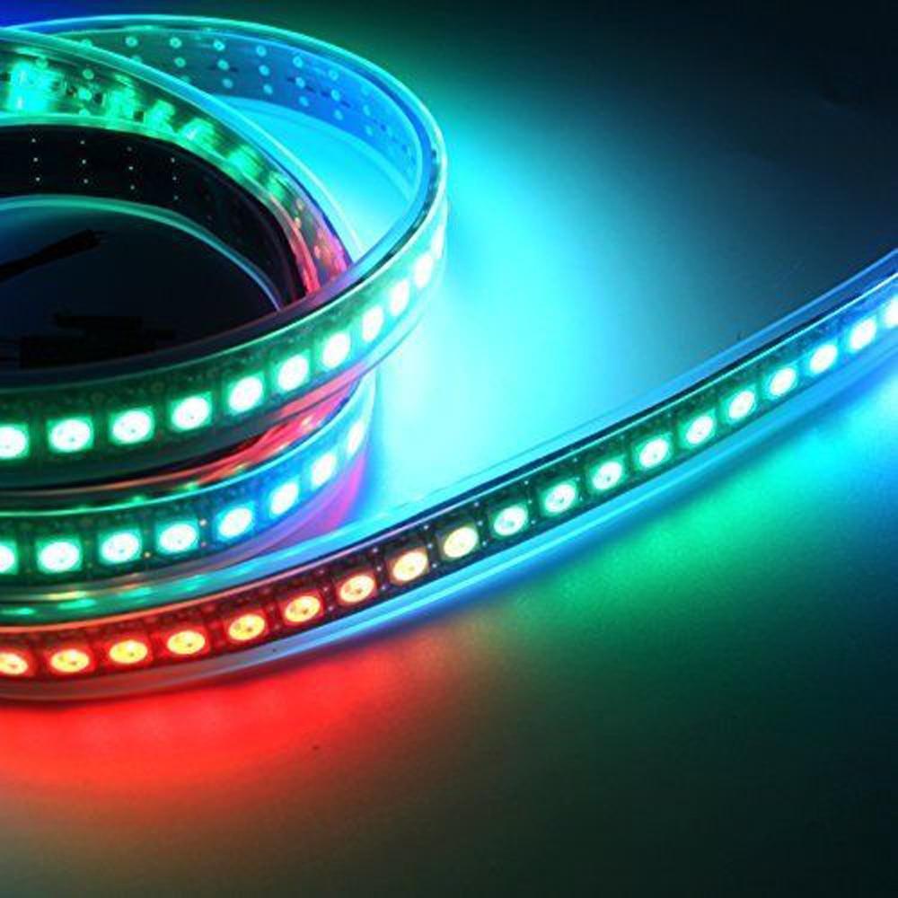 Ws2812 Ws2812B Led Strip Light 60Pixels/M 144Pixels/M Smart Individually Addressable Rgb Ws2812 Ic 5050 Led Tape String Lamp 5M