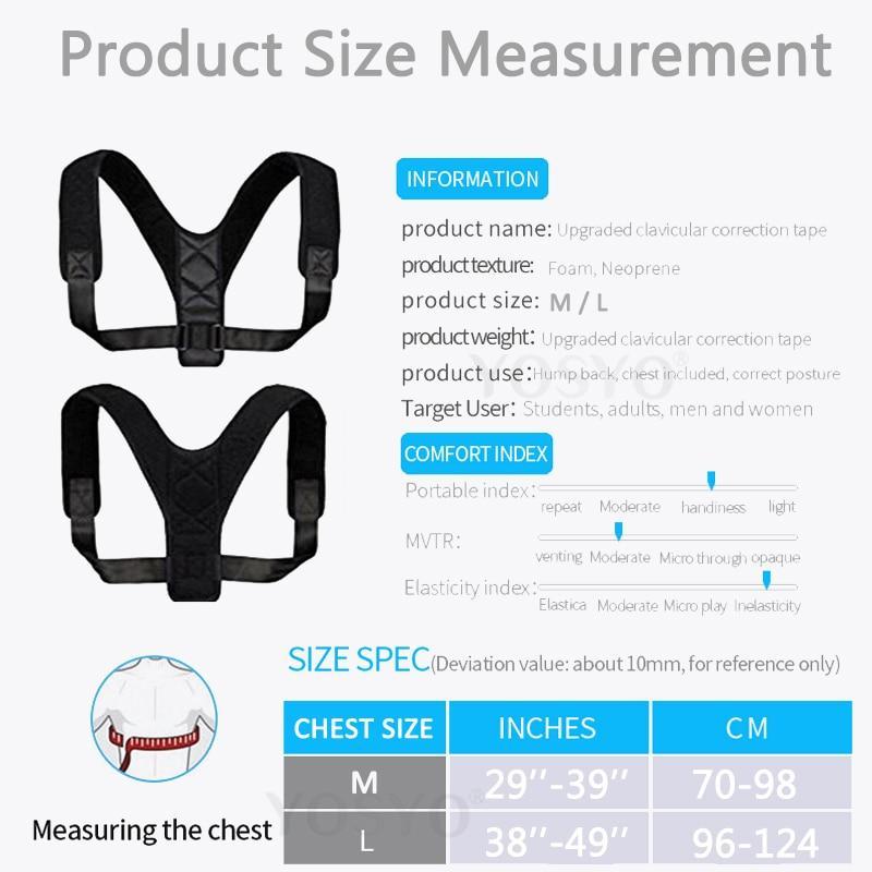 Yosyo Brace Support Belt Adjustable Back Posture Corrector Clavicle Spine Back Shoulder Lumbar Posture Correction