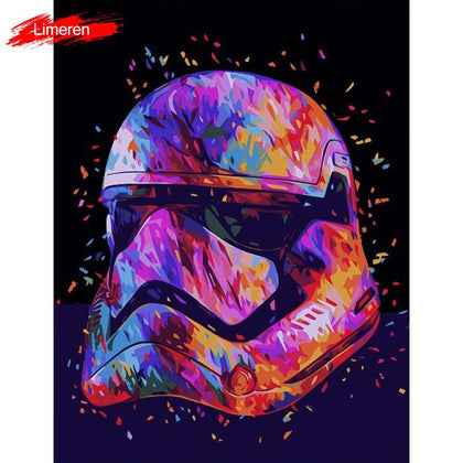 Star Wars 7 Darth Vader DIY Oil Digital Painting By Numbers On Canvas Hand Painted Movie Wall Art Picture Living Room Home Decor