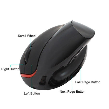 2.4Ghz Rechargeable Wireless Mouse Ergonomic Optical Vertical Mouse 1600 DPI Wrist Healing Computer Mice For Gamer Mouse Pad