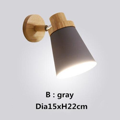 Nordic Minimalist Solid Wood Cartoon Wall Lamp Modern Creative Led E27 Wall Light For Bedroom Bedside Restaurant Coffee Bar