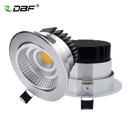 [DBF]Silver Ultra gorgeous Dimmable LED COB Downlight AC110V 220V 6W/9W/12W/18W Recessed LED Spot Light  Decoration Ceiling Lamp