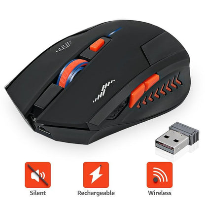 Rechargeable Mouse Wireless Mouse Gamer 2400DPI Optical Silence Mouse Computer USB Mause Ergonomic Gaming Mice For PC Laptop