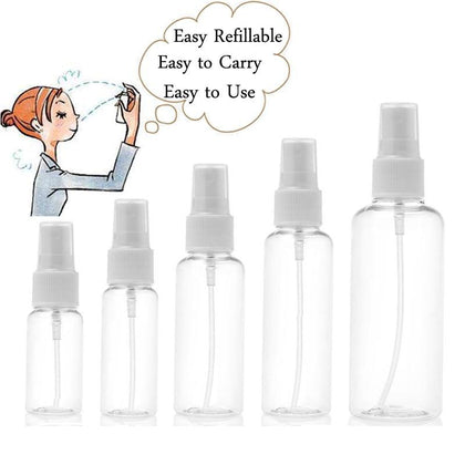 5Pcs 10ml 30ml 50ml 60ml 100ml Clear Plastic Portable Spray Bottle Empty Perfume Bottles Refillable Mist Pump Perfume Atomizer