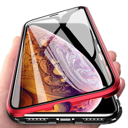 Magnetic Case For Iphone XS MAX X 7 8 Plus Coque Metal Phone Cover Two Side Tempered Glass 360 Funda Cases Fundas Capa Carcasa