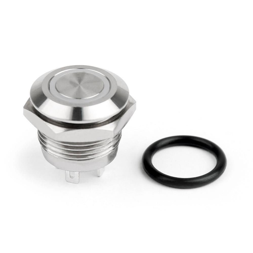 Areyourshop Push Button Switch Mini 4 Pin 12Mm Blue/Green/Red Led Metal Push Button Momentary Switch