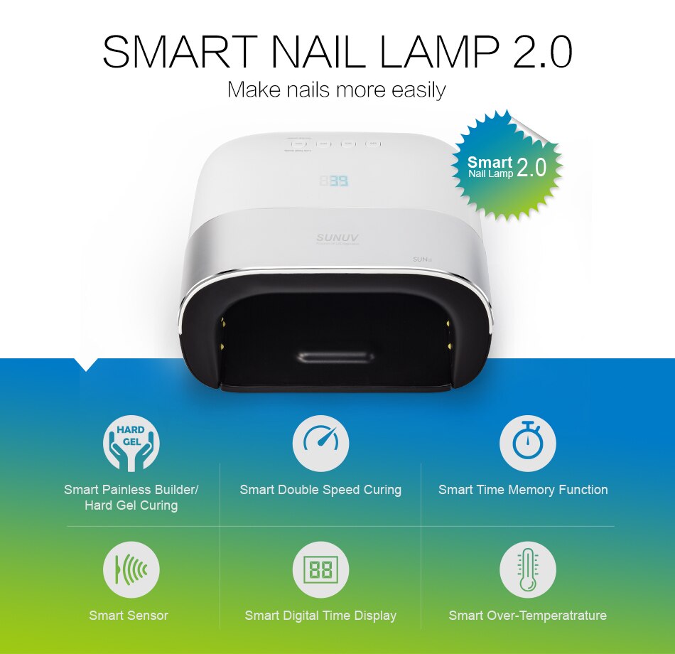 SUNUV SUN3 48W UV LED Lamp Menicure Led Timer Invisible LCD Display Infrared Smart 2.0 With Original Box