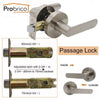 Probrico Stainless Steel Privacy/Passage Interior Door Lever Door Lock Set Brushed Nickel Bathroom Door Handle Bedroom Door Knob