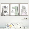 Zebra Hippo Giraffe Lion Crocodile Nursery Wall Art Canvas Painting Nordic Posters And Prints Wall Pictures Baby Kids Room Decor