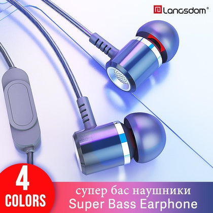Langsdom M400 Wired Headphone for Ear Phones Metal Sport Earphone Super Bass Headset with Mic Stereo Hifi Earbuds fone de ouvido