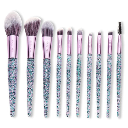 Purple Makeup Brushes Set ENZO KEN 10Pcs Foundation Blush Brush Powder Blending Eyeshadow Make up Brush Set