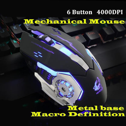 Gaming Mause 6 Button Wired Mouse DIY G Software 4 Color Breathing Lamp Ajustable 4000DPI USB Mice Mechanical Mouse Gamer