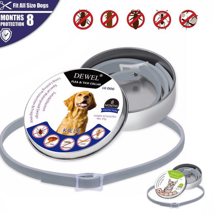 Dewel Pet Dog flea Collar Anti Flea Ticks collars for Cat dog Mosquitoes Outdoor Protective Adjustable Repels Dog Accessories