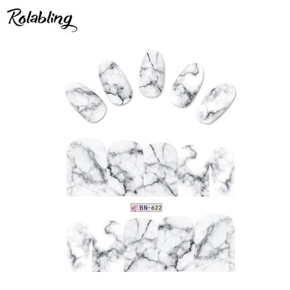 Rolabling Water Transfer decal Marble series Nail Stickers wraps sliders Decoration nails accessories Sticker Nail Art