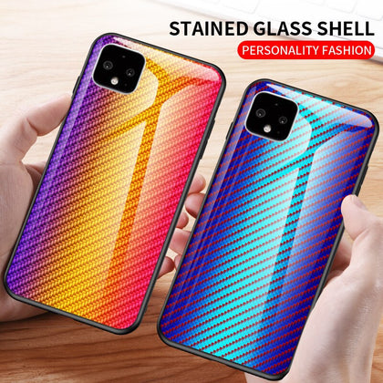 For Google Pixel 4 Case Gradient Tempered Glass Back Cover Soft Silicon Frame Phone Case for Google Pixel 4 XL