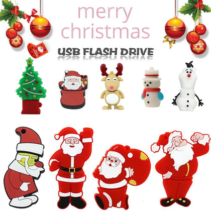 USB flash drive 128gb full range of Christmas cartoon characters 4GB 8GB pendrive 16GB 32GB 64GB creative pen drive memory stick