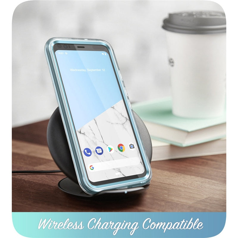 For Google Pixel 4 XL Case 6.3 inch (2019) I-BLASON Cosmo Full-Body Glitter Marble Bumper Case with Built-in Screen Protector