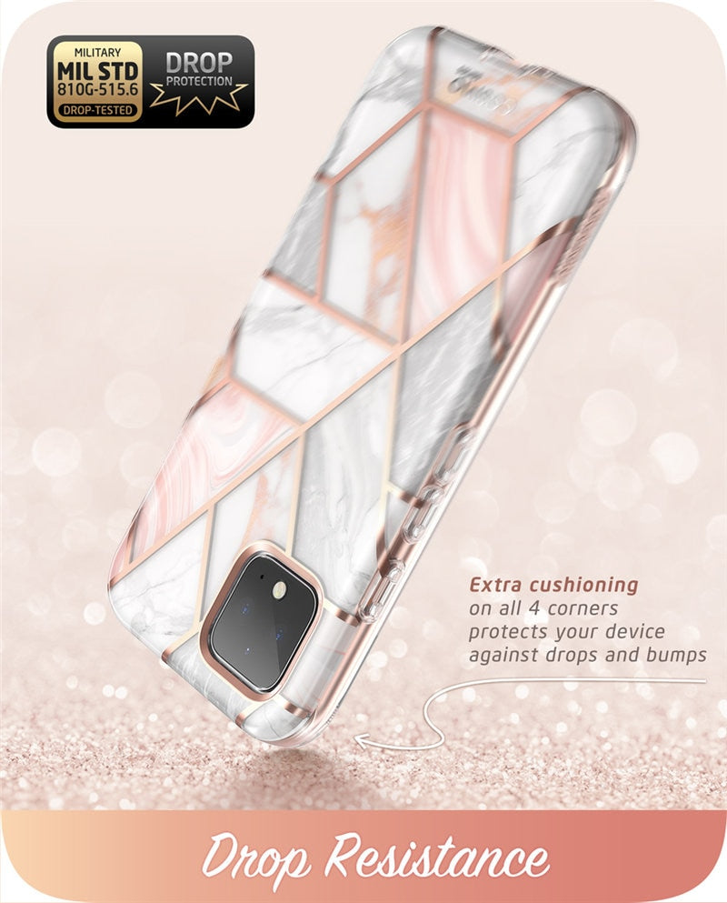 For Google Pixel 4 XL Case 6.3 inch (2019) I-BLASON Cosmo Full-Body Glitter Marble Bumper Case with Built-in Screen Protector