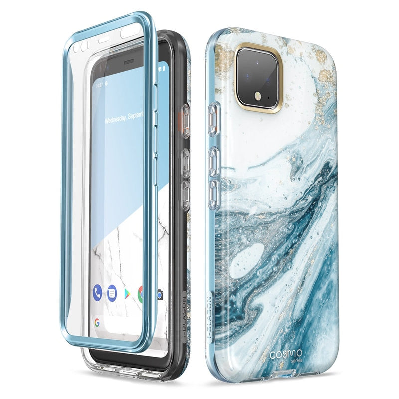 For Google Pixel 4 XL Case 6.3 inch (2019) I-BLASON Cosmo Full-Body Glitter Marble Bumper Case with Built-in Screen Protector