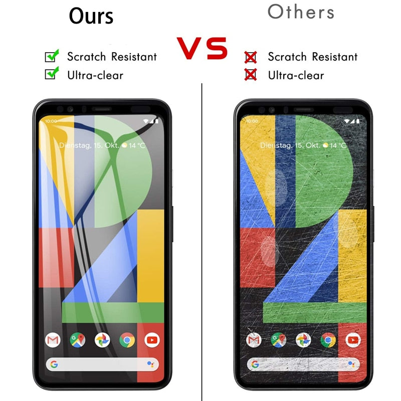 For Google Pixel 4 Glass Screen Protector for Google Pixel 4 4XL XL4 Tempered Glass Full Cover Protective Film Black