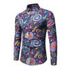 The New Spring Folk Style Print Mens Long Sleeve Shirt