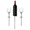 Outdoor Wine Bottle and Glass Stainless Steel Holder Sticks for Picnic 3PCS