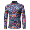 The New Spring Folk Style Print Mens Long Sleeve Shirt