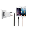 Minismile 42W QC3.0 Quick Charge 3-Port Power Adapter Wall Fast Charger + 3.4A Type-C USB Charging Cable Kit