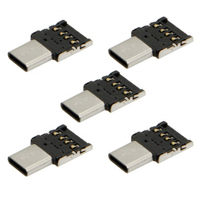 5 PCS Mini USB to USB C Type C OTG Convert Connector Fast Charge Adapter