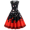 Women's  Autumn and Winter Christmas Round Neck Sleeveless Print Dress