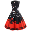 Women's  Autumn and Winter Christmas Round Neck Sleeveless Print Dress