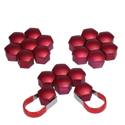 17mm Universal Chrome Plastic Car Wheel Nut Covers Bolt Caps Set of 20pcs