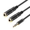 3.5mm Jack Audio Headset Earphone Y Splitter Cable Adapter for Tabs Laptop