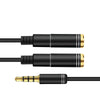 3.5mm Jack Audio Headset Earphone Y Splitter Cable Adapter for Tabs Laptop