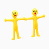 Creative Soft Glue Small Yellow Person Smiling Face Can Stretch Out Toy 2PCS