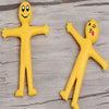 Creative Soft Glue Small Yellow Person Smiling Face Can Stretch Out Toy 2PCS