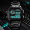 SKMEI Men Sports  Waterproof Watch Stainless Steel Fashion Digital Wristwatches
